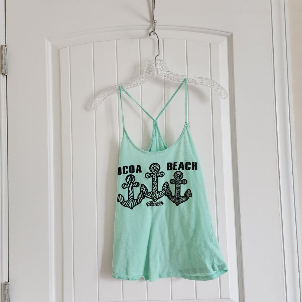 Miami Style Tank Top Aqua Size Medium